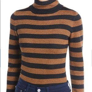 Alice + Olivia Roberta Striped Metallic Sweater